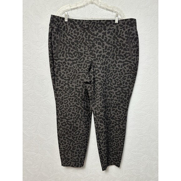 Lane Bryant 20 Leopard Print On The Go Slim Pants E2 - Picture 2 of 7
